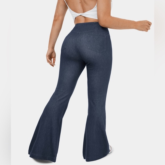 Halara Magic,High Waisted,Crossover,Back Pocket,Stretchy Knit Denim plus size 1X - Picture 2 of 3